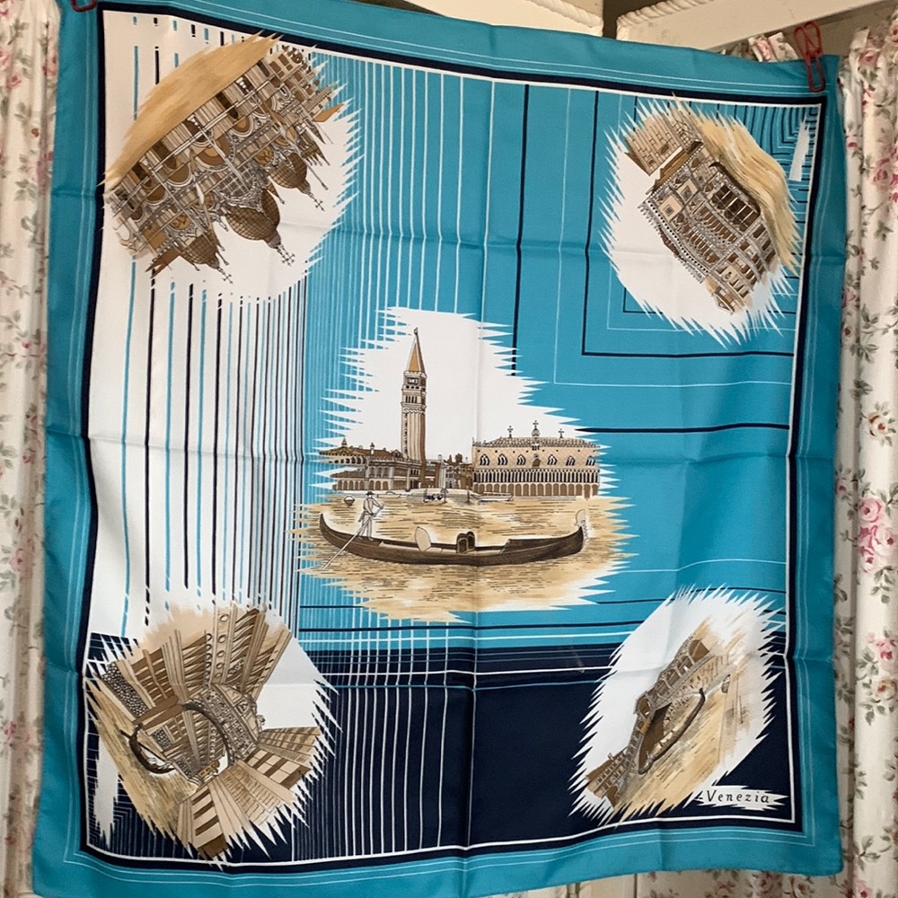 Scenes of Venice Venezia Italy scarf. 26”